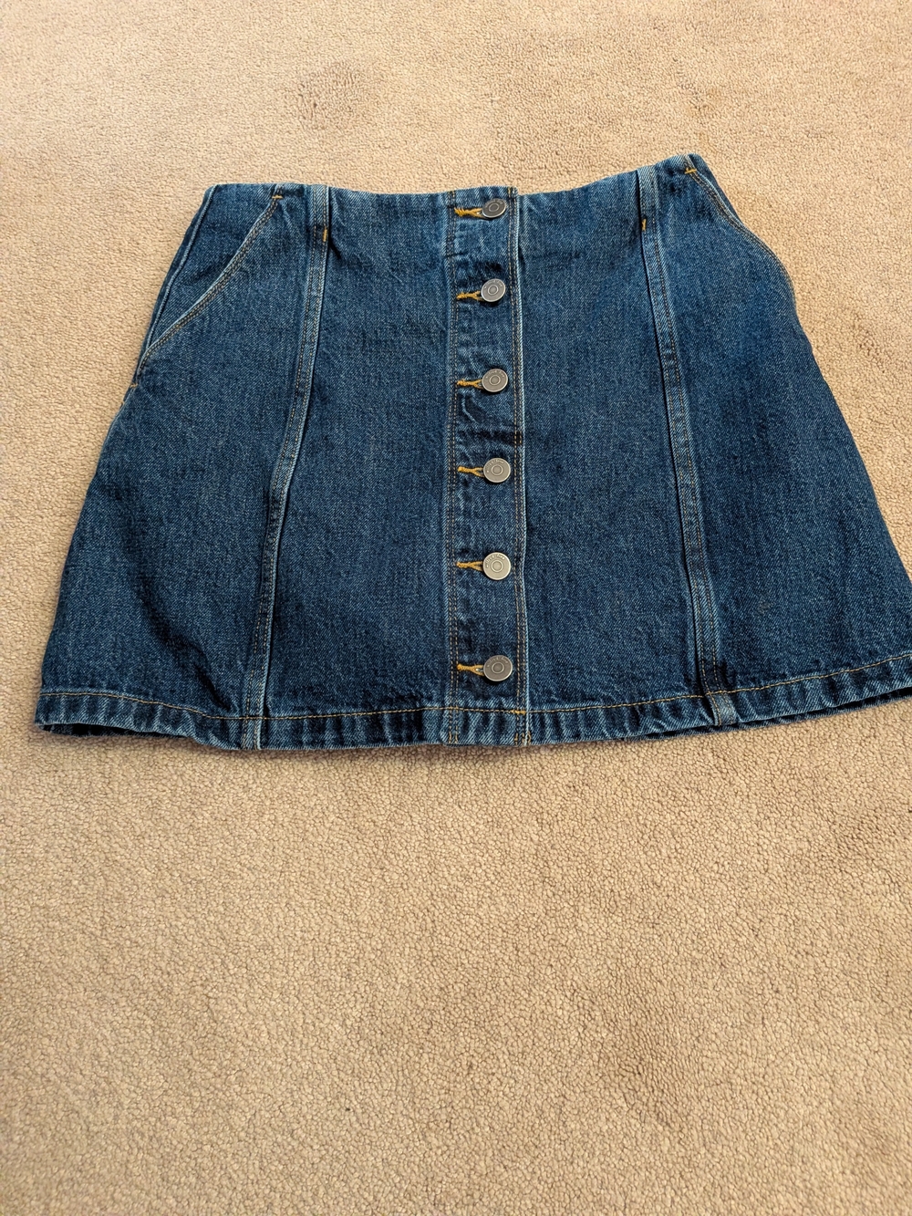 Aritzia wilfred free Button-Front Denim Mini Skirt - Blue